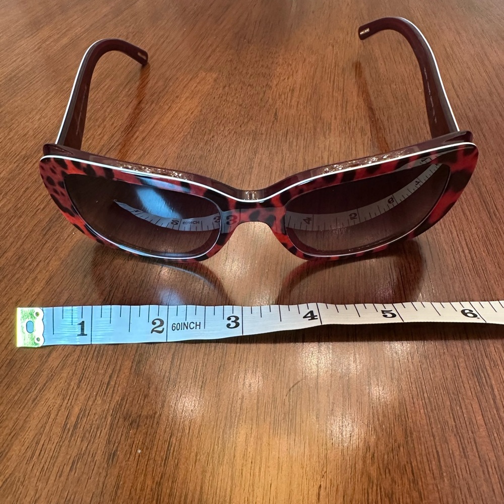 Dolce & Gabbana Red & Black Leopard Oversized Sunglasses – DG Designer Shades - Picture 2 of 10